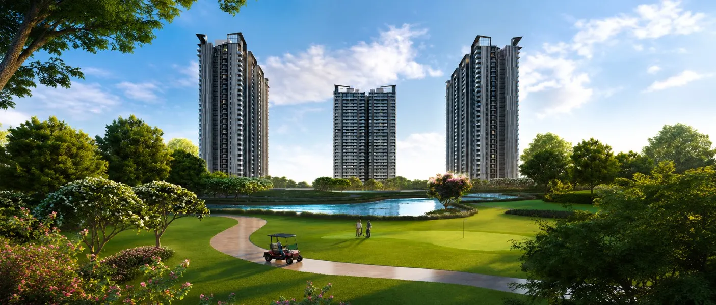 M3M Golf Hills luxury apartments with landscaped golf surroundings in Gurgaon