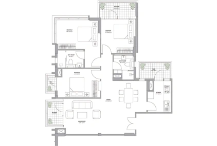 M3M Merlin 3 BHK