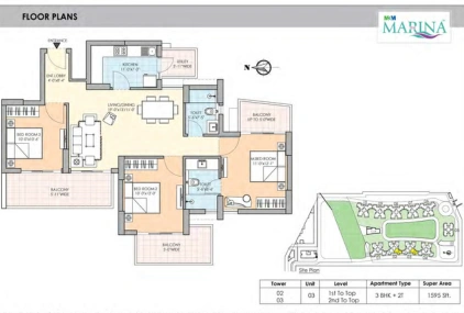 3BHK +2T 1595 SQFT