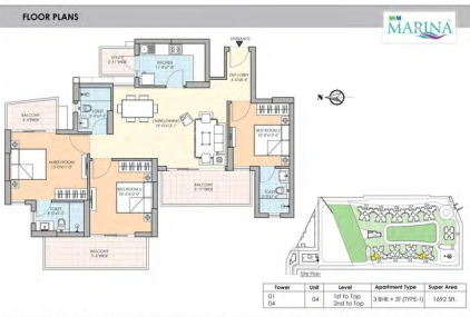 3BHK + 3T 1692 SQFT TYPE1