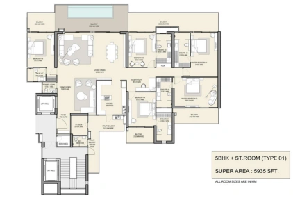 5 BHK + ST Room 5935 SQFT