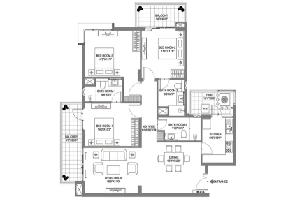 M3M Merlin 4 BHK