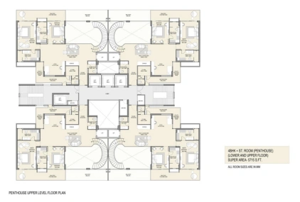 4 BHK + ST Room Penthouse 5715 SQFT