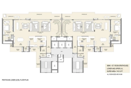 4 BHK + ST Room Penthouse 7410 SQFT