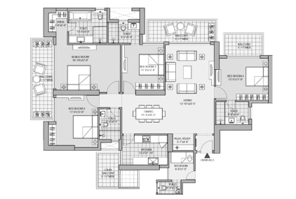 4BHK + Servant 2955 SQFT T1