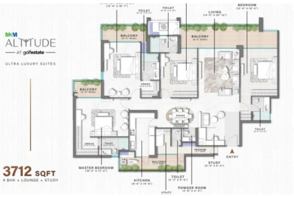 M3M Altitude Floor Plan 4bhk