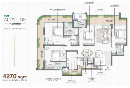 M3M Altitude Floor Plan 4.5bhk
