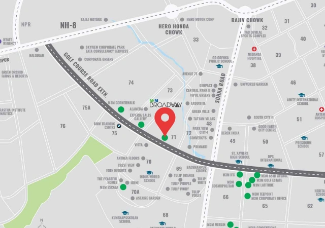 M3M Broadway Gurgaon location