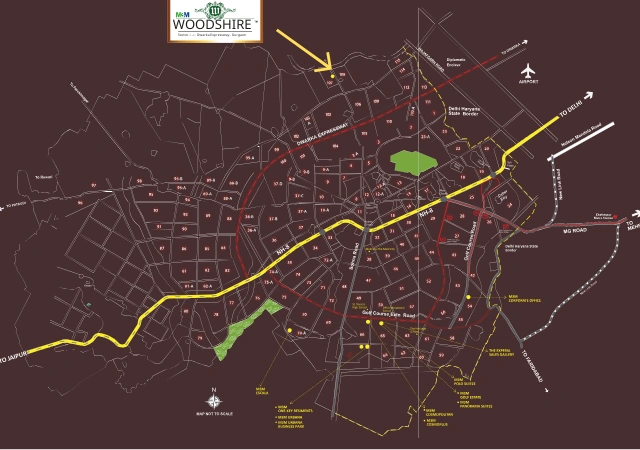 M3M Woodshire Sector 107 Gurgaon Location