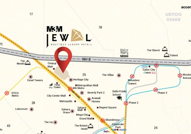 M3M Jewel MG Road Location Advantages