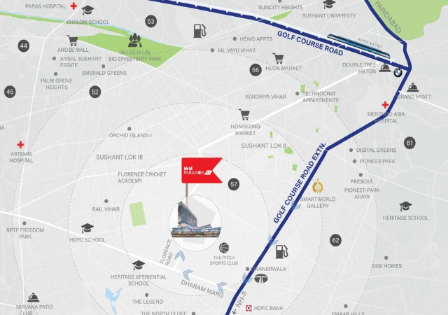 M3M Paragon Sector 57 Location
