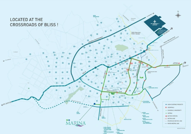 M3M Marina Sector 68 Gurgaon Location Map