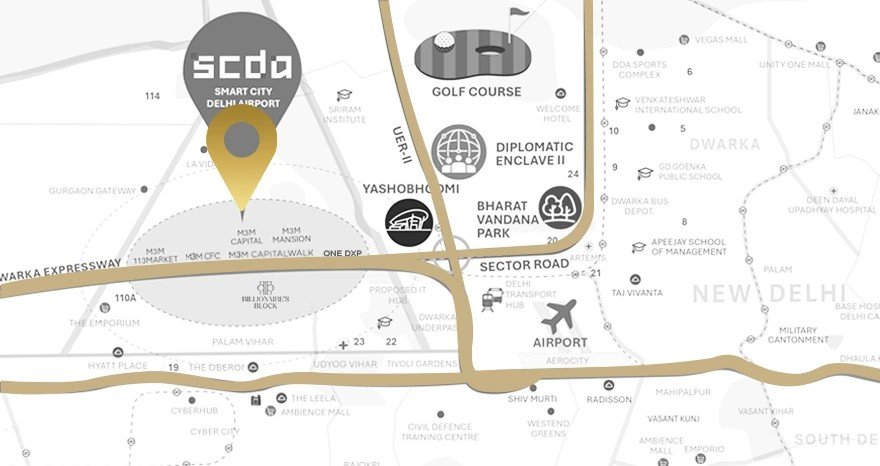 Location Of M3M Elie saab Residencies