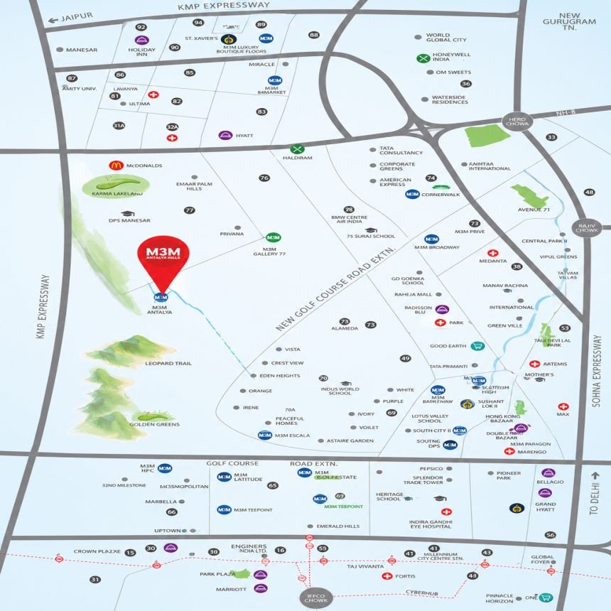 Location and Connectivity from M3M Antalya Hills