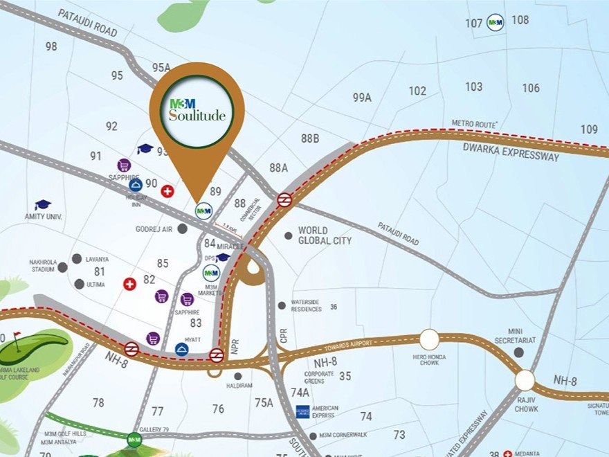 Location of M3M Soulitude