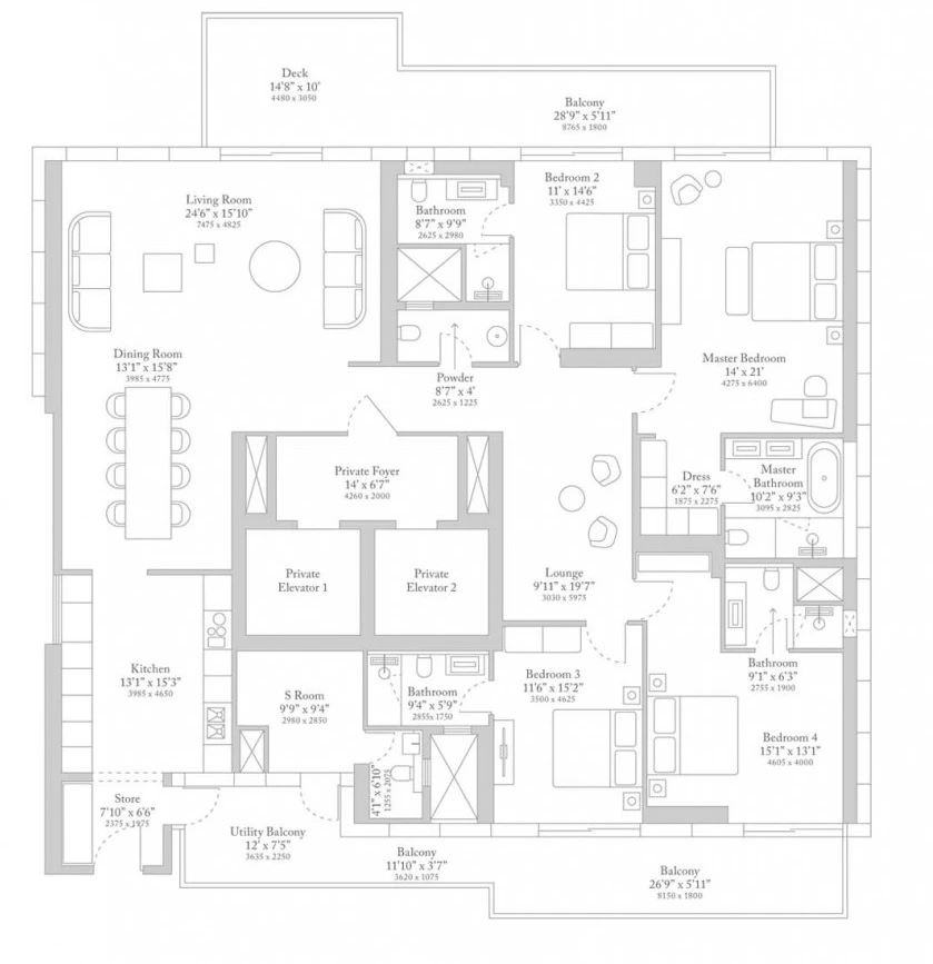 M3M Trump Tower floor plan - 3 BHK