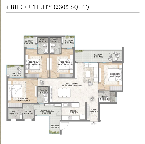 4 BHK + Utility