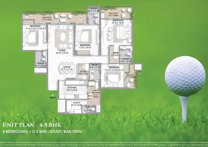 M3M Golf Hills floor plan - 4.5 BHK