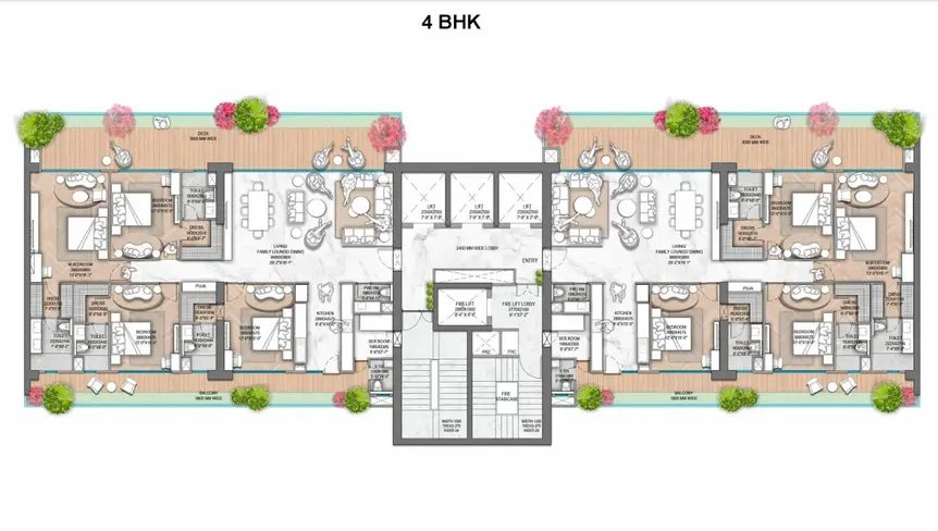 M3M Jacob and Co floor plan - 4 BHK
