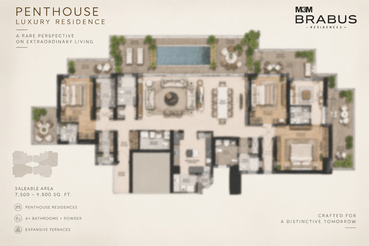 M3M Brabus floor plan - Penthouse