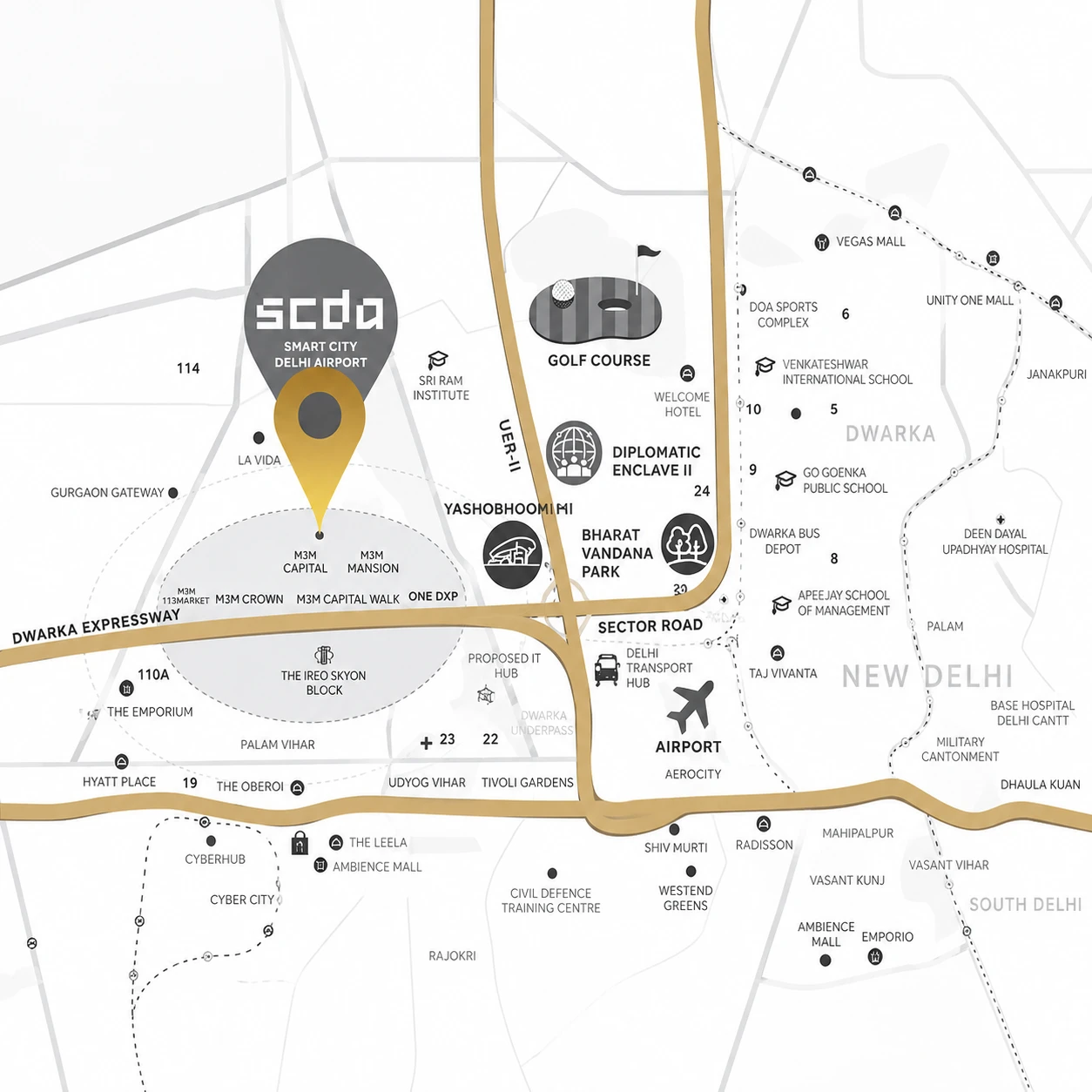 Location Of M3M Elie saab Residencies
