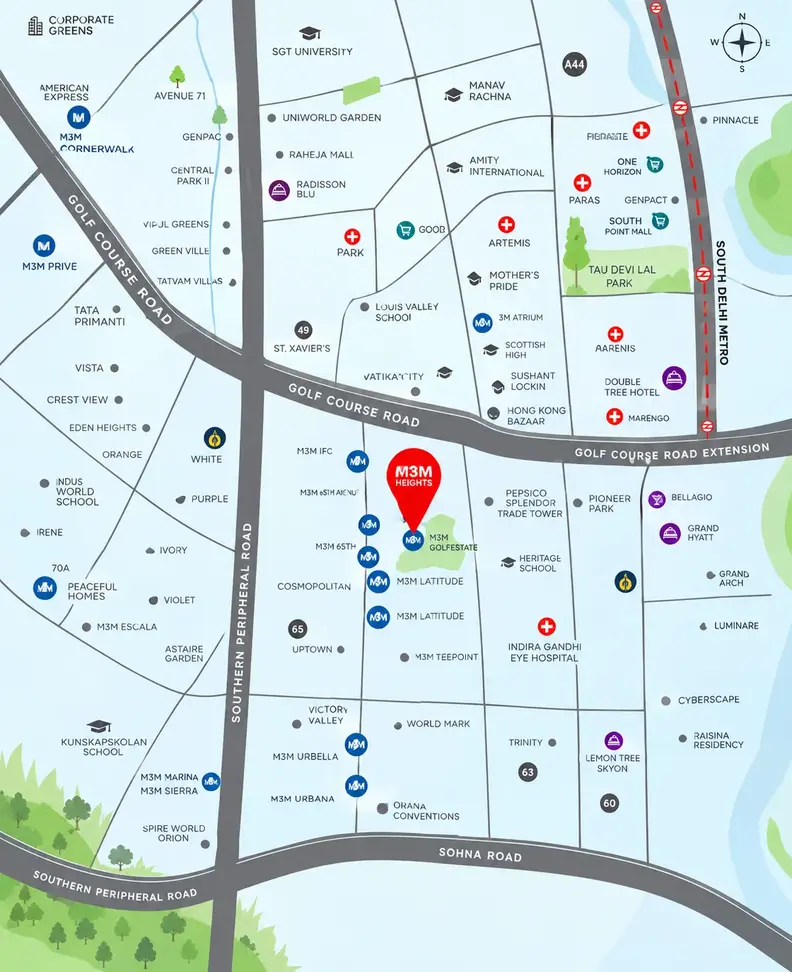 M3M Heights Location and Connectivity