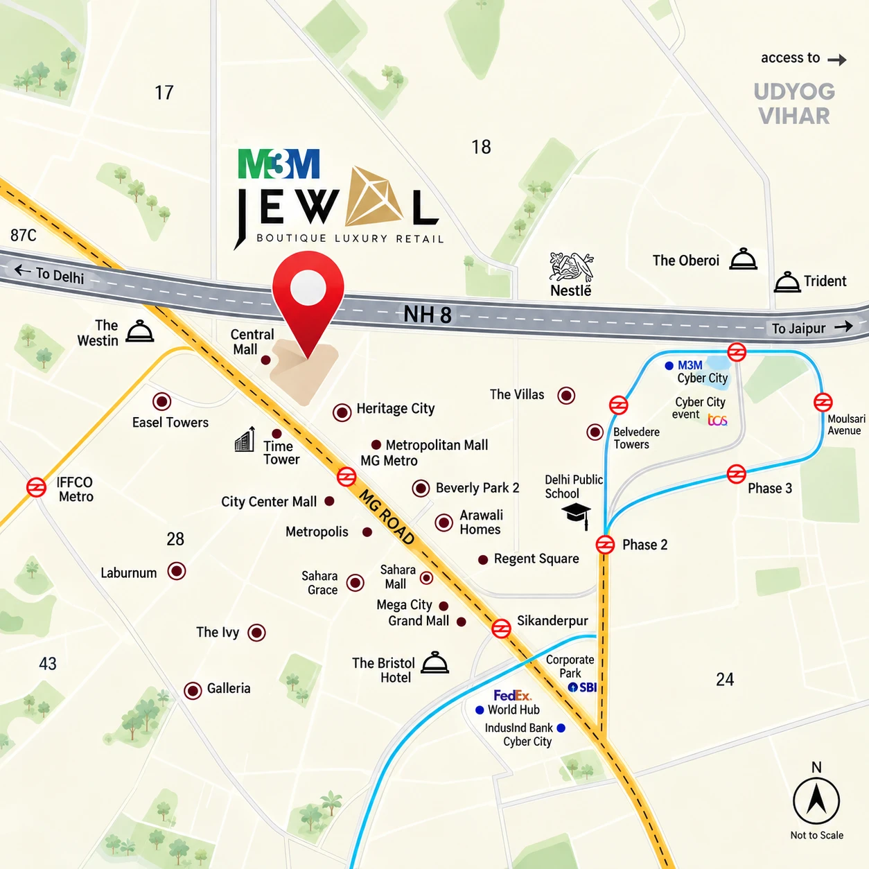M3M Jewel MG Road Location Advantages