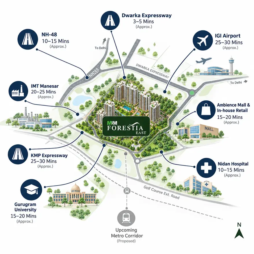 M3M Forestia East Manesar Location Advantages