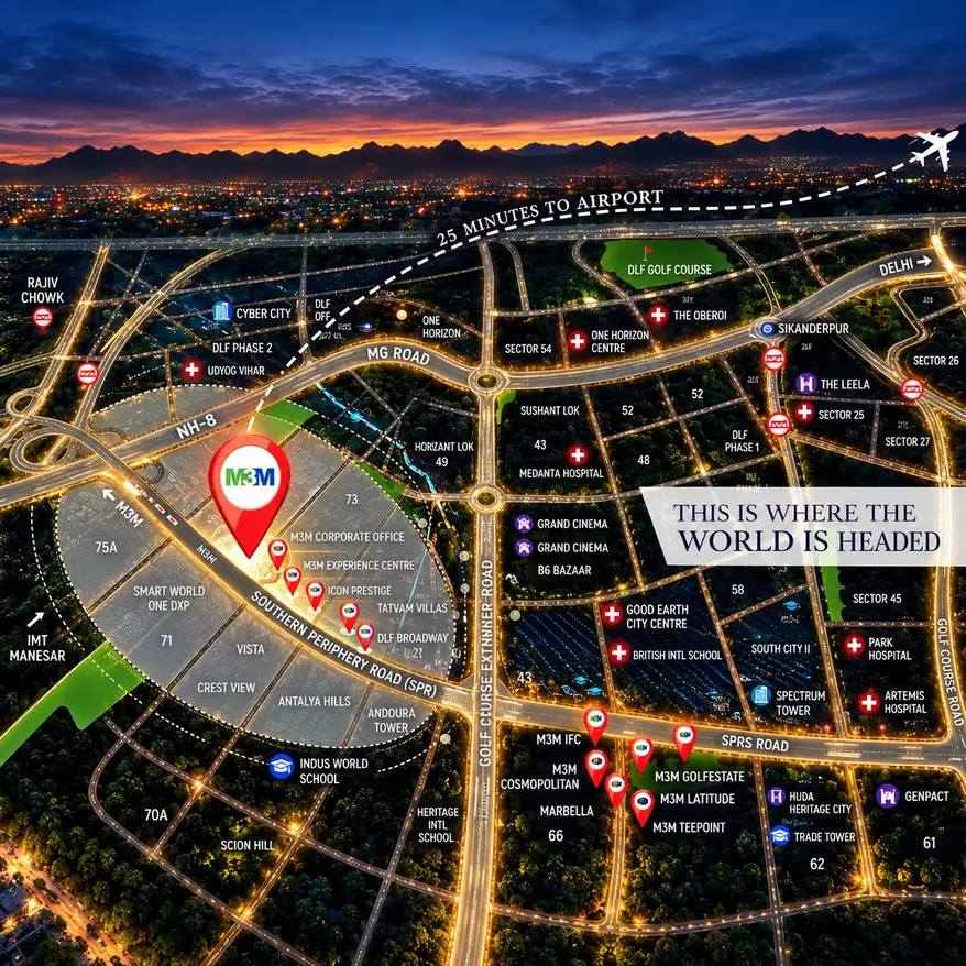 M3M Skywalk Sector 74 Gurgaon Location