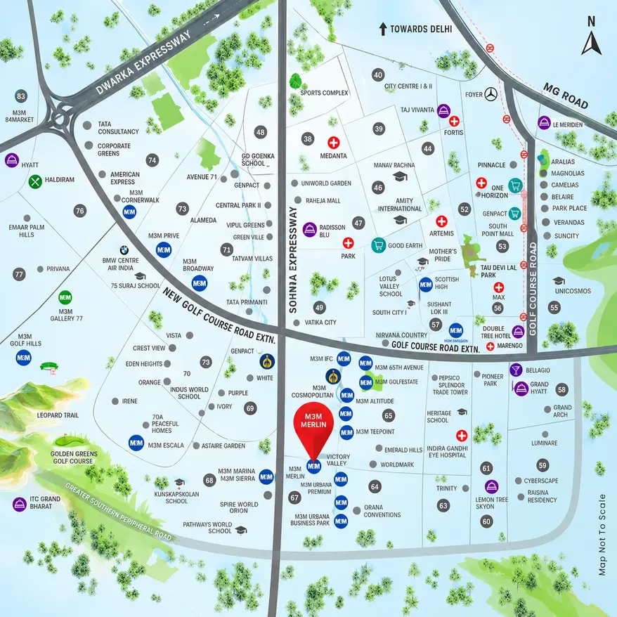M3M Merlin Sector 67 Location Gurgaon