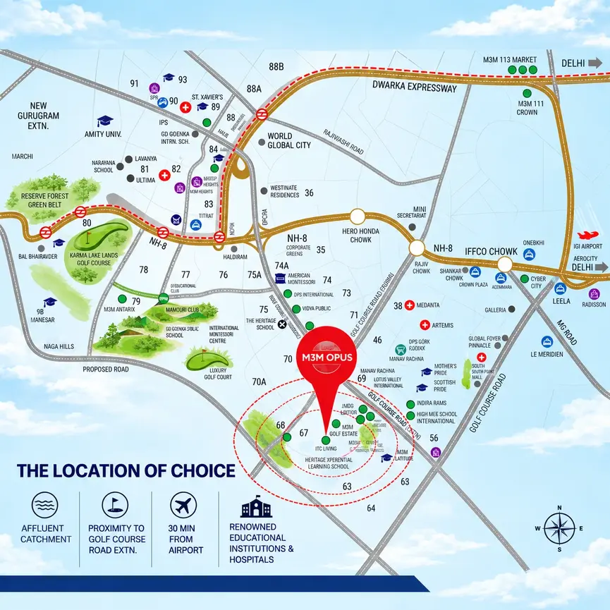 M3M Opus Sector 67 Gurgaon - Location Adavantages