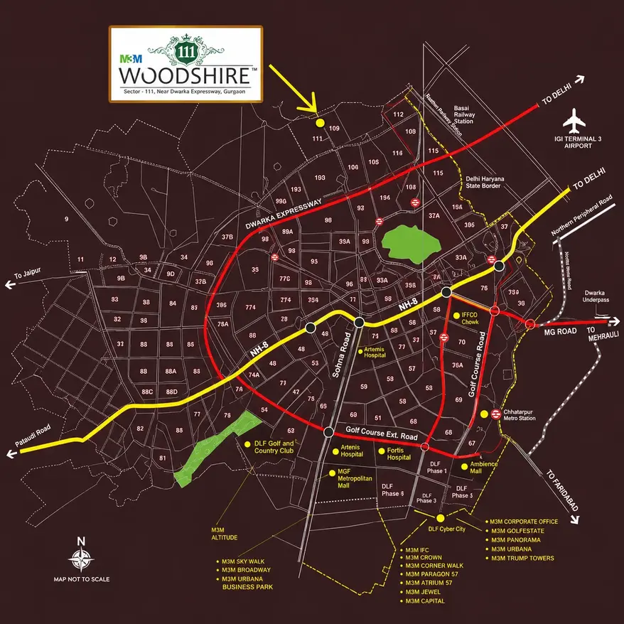 M3M Woodshire Sector 107 Gurgaon Location 