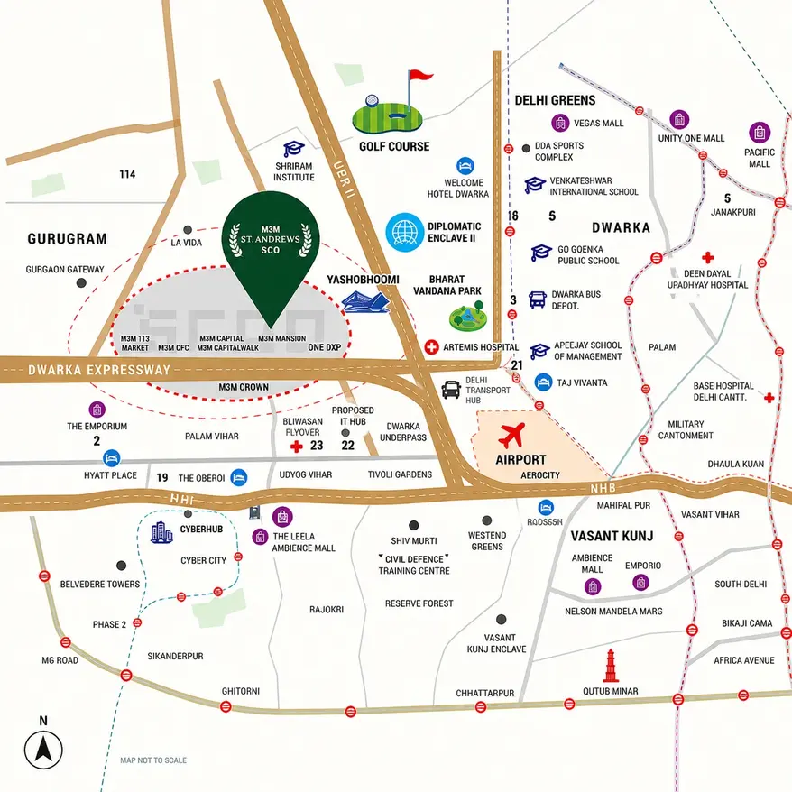 M3M St Andrews SCDA Location Advantages